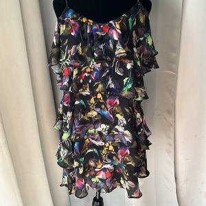 GIANNI BINI CESA FLORAL TIERED MINI DRESS SIZE MEDIUM